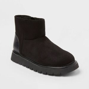Girls' Honor Faux Suede Style Boots - Cat & Jack Black 1